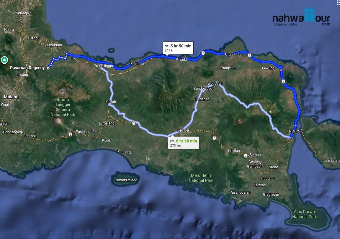 Berapa Jauh Jarak Pasuruan Banyuwangi